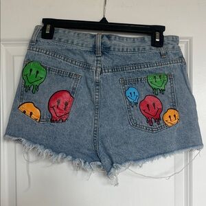 Denim Smiley Face Women's Shorts